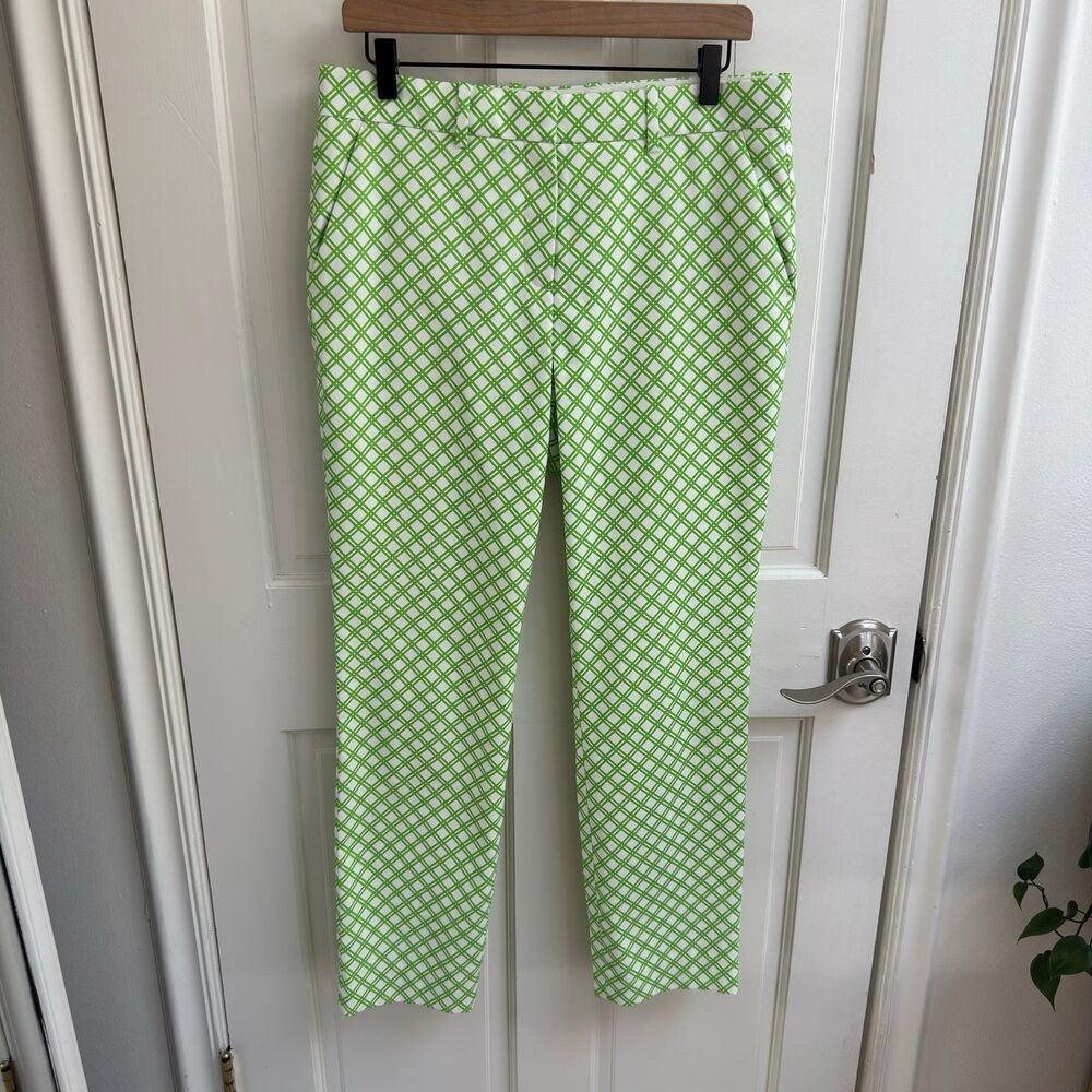 Tory Burch Sport Printed Tech Twill Golf Ankle Pants in Greenery Baseline Plaid - Picture 5 of 10